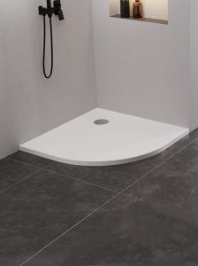 BRODZIK NEX PÓŁOKRĄGŁY BIAŁY KONGLOMERATOWY 90x90x3,5