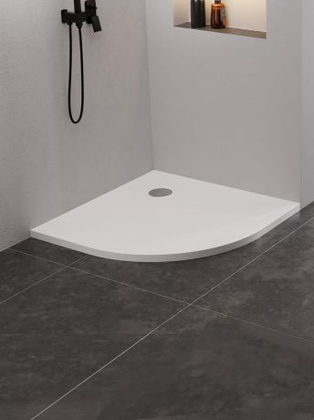 Przejdź do produktu BRODZIK NEX PÓŁOKRĄGŁY BIAŁY KONGLOMERATOWY 90x90x3,5