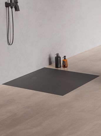 Przejdź do produktu BRODZIK NEX SHADE KWADRATOWY ANTRACYT - STRUKTURA KONGLOMERATOWY 100x100x3,5