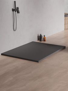 BRODZIK NEX SHADE PROSTOKĄTNY ANTRACYT - STRUKTURA KONGLOMERATOWY 120x90x3,5