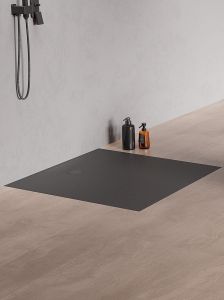 BRODZIK NEX SHADE KWADRATOWY ANTRACYT - STRUKTURA KONGLOMERATOWY 80x80x3,5