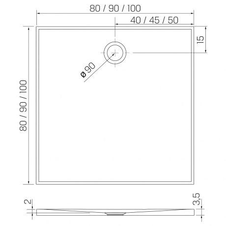 Przejdź do produktu BRODZIK NEX SHADE KWADRATOWY ANTRACYT - STRUKTURA KONGLOMERATOWY 90x90x3,5