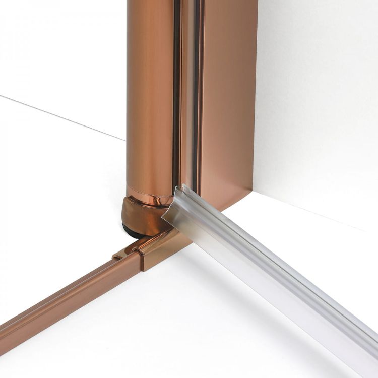 KABINA NEW SOLEO COPPER BRUSHED 1D PROSTOKĄTNA L 80x90x195 CZYSTE 6mm ACTIVE SHIELD 2.0