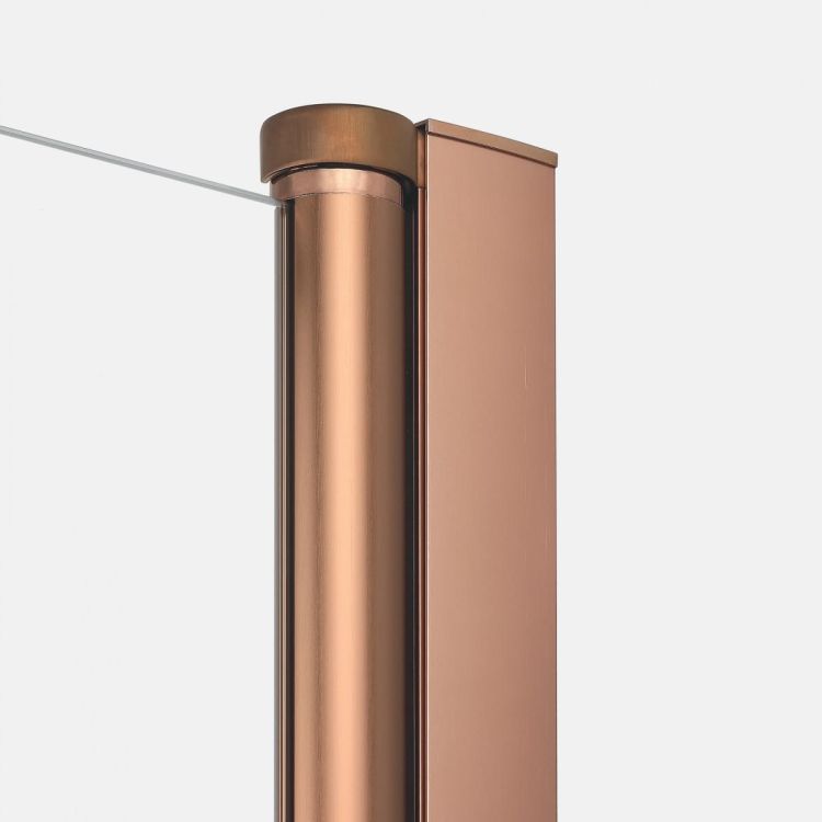 KABINA NEW SOLEO COPPER BRUSHED 1D PROSTOKĄTNA P 90x80x195 CZYSTE 6mm ACTIVE SHIELD 2.0