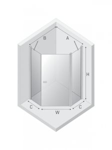 NZ2 KABINA NEW SOLEO COPPER BRUSHED 1D PIĘCIOKĄTNA U 80x80x195 CZYSTE 6mm ACTIVE SHIELD 2.0