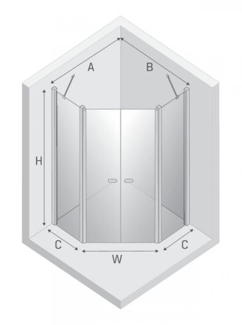 Przejdź do produktu NZ2 KABINA NEW SOLEO COPPER BRUSHED 2D PIĘCIOKĄTNA  80x80x195 CZYSTE 6mm ACTIVE SHIELD 2.0