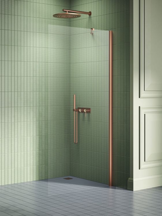 NZ2 KABINA NEW SOLEO COPPER BRUSHED WALK-IN U 70x195 CZYSTE 6mm ACTIVE SHIELD 2.0