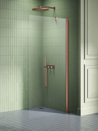 Przejdź do produktu NZ4 KABINA NEW SOLEO COPPER BRUSHED WALK-IN U 110x195 CZYSTE 6mm ACTIVE SHIELD 2.0