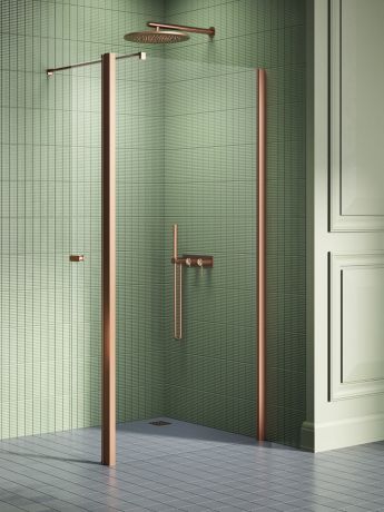 Przejdź do produktu NZ4 KABINA NEW SOLEO COPPER BRUSHED WALK-IN U 120x195 CZYSTE 6mm ACTIVE SHIELD 2.0