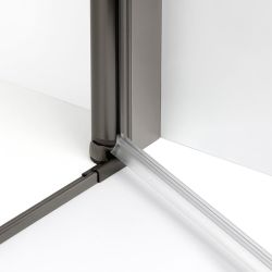 KABINA NEW SOLEO GUNMETAL BRUSHED 1D PROSTOKĄTNA U 100x90x195 CZYSTE 6mm ACTIVE SHIELD 2.0