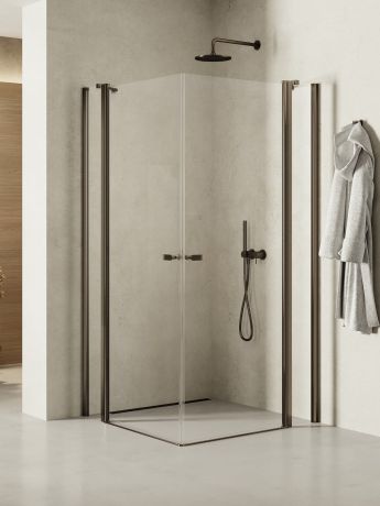 Przejdź do produktu KABINA NEW SOLEO GUNMETAL BRUSHED 2D PROSTOKĄTNA U 100x120x195 CZYSTE 6mm ACTIVE SHIELD 2.0