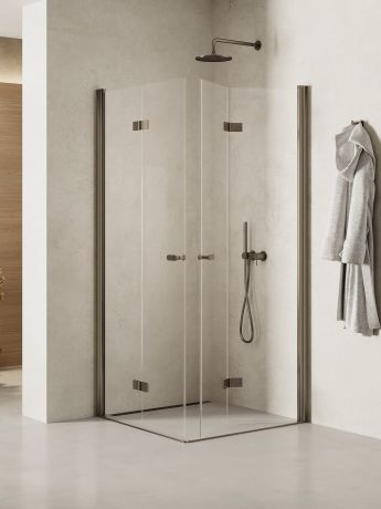 Przejdź do produktu KABINA NEW SOLEO GUNMETAL BRUSHED 2D PROSTOKĄTNA  90x80x195 CZYSTE 6mm ACTIVE SHIELD 2.0