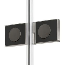 KABINA NEW SOLEO GUNMETAL BRUSHED 1D PROSTOKĄTNA U 90x100x195 CZYSTE 6mm ACTIVE SHIELD 2.0
