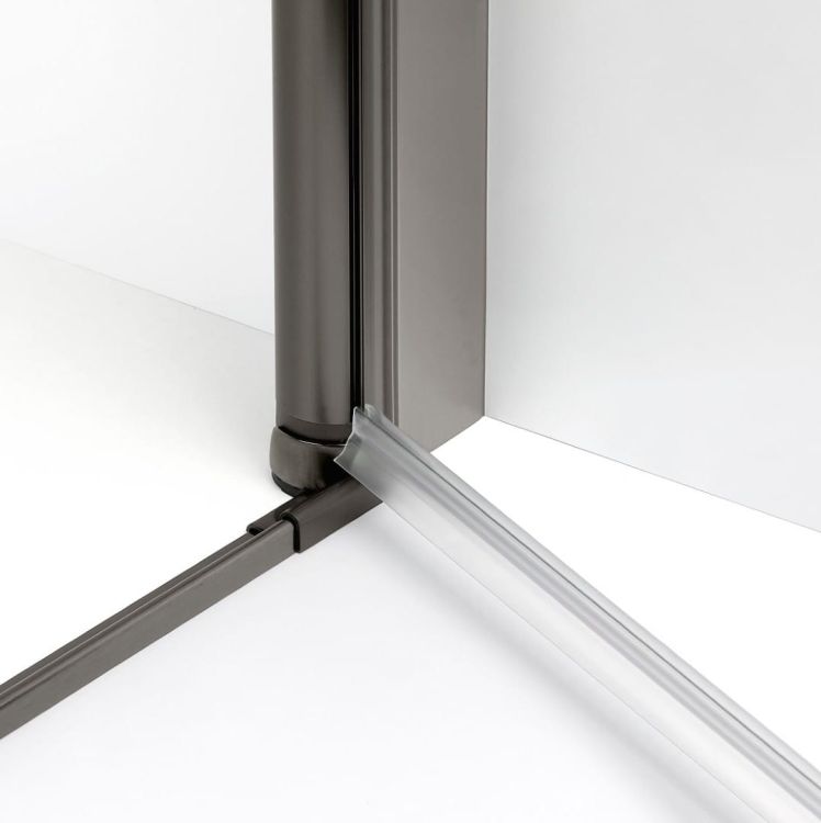 KABINA NEW SOLEO GUNMETAL BRUSHED 1D PROSTOKĄTNA U 100x80x195 CZYSTE 6mm ACTIVE SHIELD 2.0