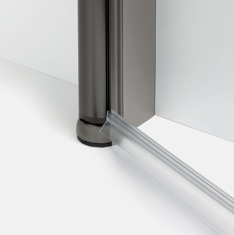 KABINA NEW SOLEO GUNMETAL BRUSHED 1D PROSTOKĄTNA U 100x80x195 CZYSTE 6mm ACTIVE SHIELD 2.0