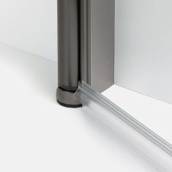 KABINA NEW SOLEO GUNMETAL BRUSHED 1D PROSTOKĄTNA U 100x90x195 CZYSTE 6mm ACTIVE SHIELD 2.0