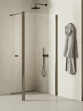 Przejdź do produktu NZ2 KABINA NEW SOLEO GUNMETAL BRUSHED WALK-IN U 90x195 CZYSTE 6mm ACTIVE SHIELD 2.0