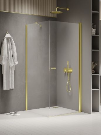 Przejdź do produktu KABINA NEW SOLEO LIGHT GOLD 1D PROSTOKĄTNA U 90x100x195 CZYSTE 6mm ACTIVE SHIELD 2.0