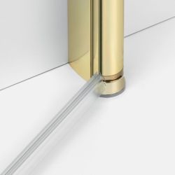 KABINA NEW SOLEO LIGHT GOLD 1D KWADRATOWA P 80x80x195 CZYSTE 6mm ACTIVE SHIELD 2.0