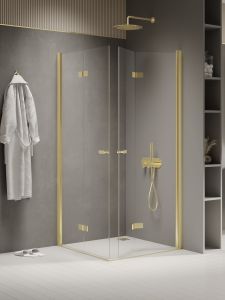 NZ2 KABINA NEW SOLEO LIGHT GOLD 2D KWADRATOWA  70x70x195 CZYSTE 6mm ACTIVE SHIELD 2.0