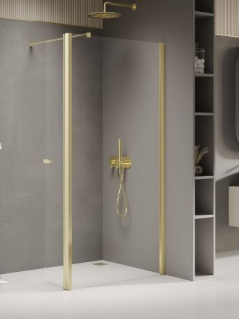 Przejdź do produktu NZ2 KABINA NEW SOLEO LIGHT GOLD WALK-IN U 80x195 CZYSTE 6mm ACTIVE SHIELD 2.0