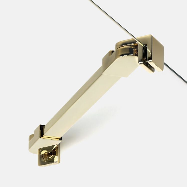 NZ2 KABINA NEW SOLEO LIGHT GOLD WALK-IN U 100x195 CZYSTE 6mm ACTIVE SHIELD 2.0