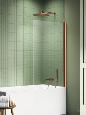 Przejdź do produktu NZ4 PARAWAN NAWANNOWY NEW SOLEO COPPER BRUSHED U 100x140 CZYSTE 6mm ACTIVE SHIELD 2.0