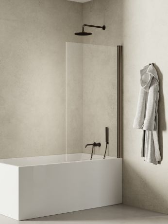 Przejdź do produktu NZ4 PARAWAN NAWANNOWY NEW SOLEO GUNMETAL BRUSHED U 80x140 CZYSTE 6mm ACTIVE SHIELD 2.0