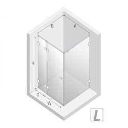 KABINA EVENTA GOLD SHINE 1D PROSTOKĄTNA L 120x120x200 CZYSTE 8mm ACTIVE SHIELD 2.0