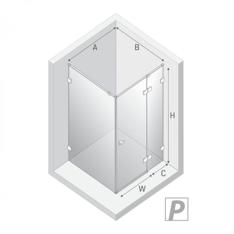 KABINA EVENTA GOLD SHINE 1D PROSTOKĄTNA P 90x70x200 CZYSTE 8mm ACTIVE SHIELD 2.0