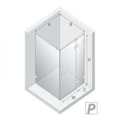 KABINA EVENTA GOLD SHINE 1D PROSTOKĄTNA P 100x70x200 CZYSTE 8mm ACTIVE SHIELD 2.0