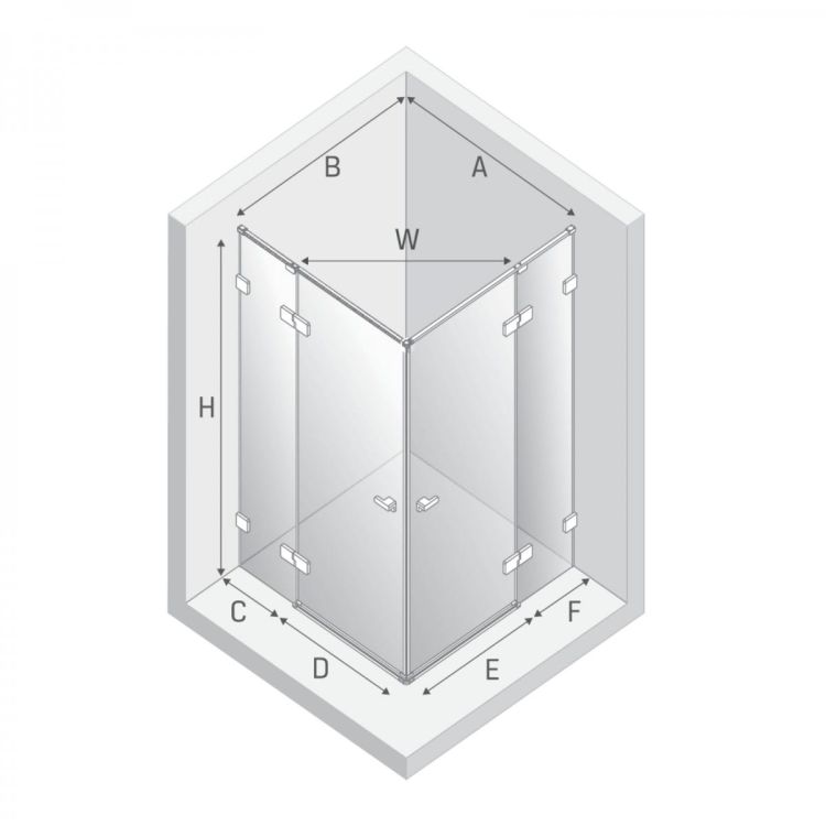 KABINA EVENTA GOLD SHINE 2D PROSTOKĄTNA  120x90x200 CZYSTE 8mm ACTIVE SHIELD 2.0