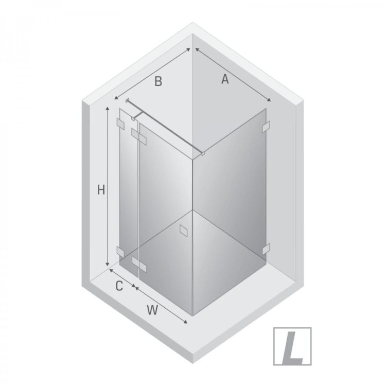 NZ4 KABINA EVENTA GOLD SHINE 1D PROSTOKĄTNA L 110x90x200 CZYSTE 8mm ACTIVE SHIELD 2.0