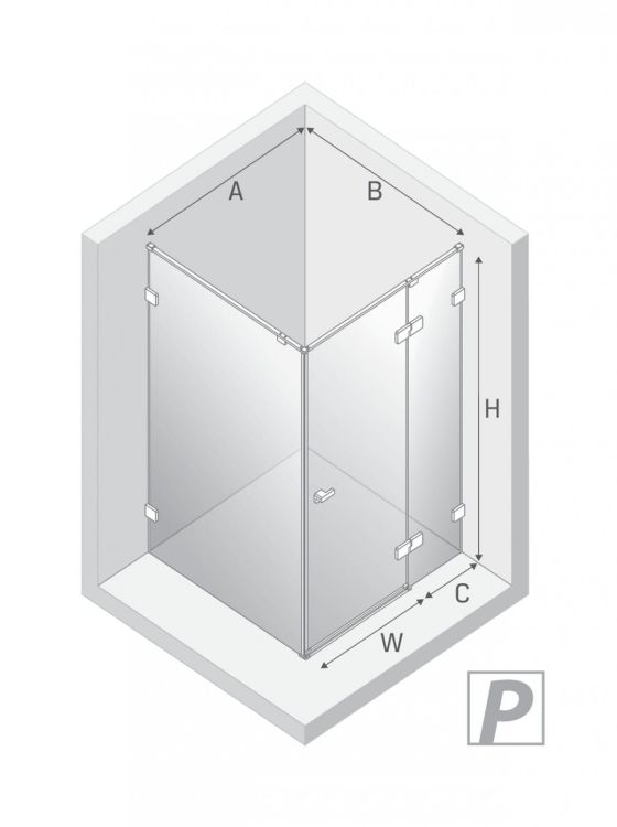 NZ4 KABINA EVENTA GOLD SHINE 1D PROSTOKĄTNA P 130x90x200 CZYSTE 8mm ACTIVE SHIELD 2.0