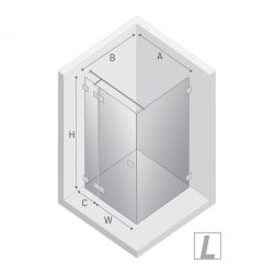 NZ4 KABINA EVENTA GOLD SHINE 1D PROSTOKĄTNA L 150x90x200 CZYSTE 8mm ACTIVE SHIELD 2.0