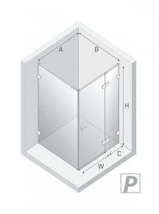 NZ4 KABINA EVENTA GOLD SHINE 1D PROSTOKĄTNA P 110x100x200 CZYSTE 8mm ACTIVE SHIELD 2.0