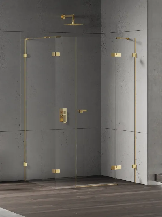 NZ4 KABINA EVENTA GOLD SHINE 1D PROSTOKĄTNA P 150x100x200 CZYSTE 8mm ACTIVE SHIELD 2.0
