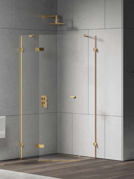 KABINA EVENTA GOLD SHINE 1D PIĘCIOKĄTNA P 90x90x200 CZYSTE 8mm ACTIVE SHIELD 2.0