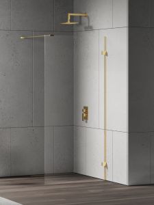 KABINA EVENTA GOLD SHINE WALK-IN U 100x200 CZYSTE 8mm ACTIVE SHIELD 2.0