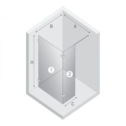 KABINA EVENTA GOLD SHINE ŚCIANKA U 90x200 CZYSTE 8mm ACTIVE SHIELD 2.0