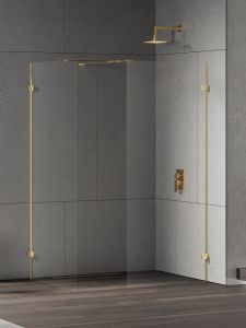 KABINA EVENTA GOLD SHINE WALK-IN U 160x90x200 CZYSTE 8mm ACTIVE SHIELD 2.0