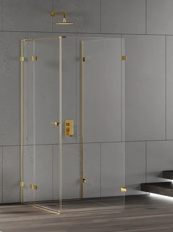 KABINA EVENTA GOLD SHINE 1D PROSTOKĄTNA PRZYŚCIENNA P 80x90x200 CZYSTE 8mm ACTIVE SHIELD 2.0
