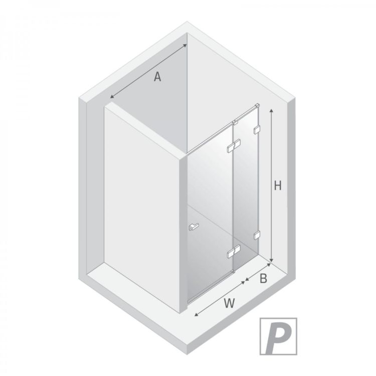 DRZWI WNĘKOWE EVENTA BLACK CHROME 1D P 100x200 CZYSTE 8mm ACTIVE SHIELD 2.0