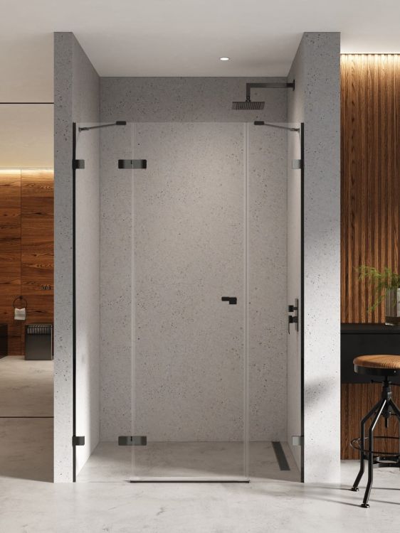 KABINA EVENTA BLACK CHROME 1D PROSTOKĄTNA L 80x70x200 CZYSTE 8mm ACTIVE SHIELD 2.0