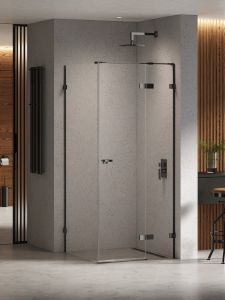 KABINA EVENTA BLACK CHROME 1D PROSTOKĄTNA P 80x90x200 CZYSTE 8mm ACTIVE SHIELD 2.0