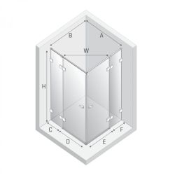 KABINA EVENTA BLACK CHROME 2D PROSTOKĄTNA  90x120x200 CZYSTE 8mm ACTIVE SHIELD 2.0