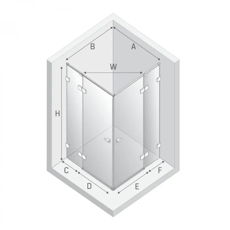 KABINA EVENTA BLACK CHROME 2D PROSTOKĄTNA  120x90x200 CZYSTE 8mm ACTIVE SHIELD 2.0