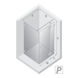 NZ4 KABINA EVENTA BLACK CHROME 1D PROSTOKĄTNA P 110x80x200 CZYSTE 8mm ACTIVE SHIELD 2.0