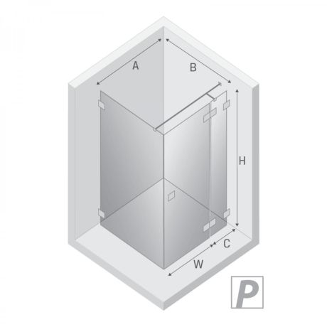 Przejdź do produktu NZ4 KABINA EVENTA BLACK CHROME 1D PROSTOKĄTNA P 150x100x200 CZYSTE 8mm ACTIVE SHIELD 2.0