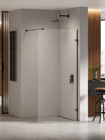 Przejdź do produktu KABINA EVENTA BLACK CHROME WALK-IN U 70x200 CZYSTE 8mm ACTIVE SHIELD 2.0